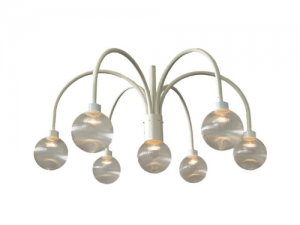 Kroonlamp wit met prisma helder bol 250 mm Ø