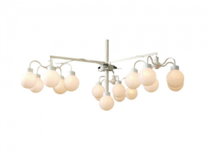 Ophangsysteem wit voor 3 hanglampen met 1 witte bol 200 mm Ø