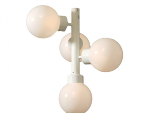 Staaflamp wit met witte bol 200 mm Ø