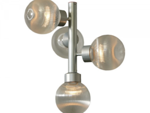Staaflamp zilver met prisma helder bol 200 mm Ø