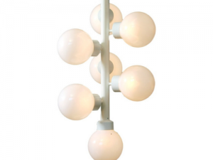 Staaflamp wit met witte bol 200 mm Ø