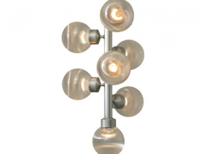 Staaflamp zilver met prisma helder bol 200 mm Ø