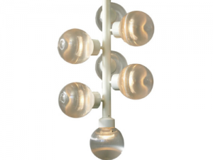 Staaflamp wit met prisma helder bol 200 mm Ø