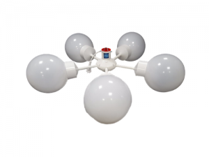 9905H Hanglamp wit met witte bol 200 mm Ø