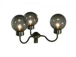 993CZ Combilamp zwart met rook bol 200 mm Ø