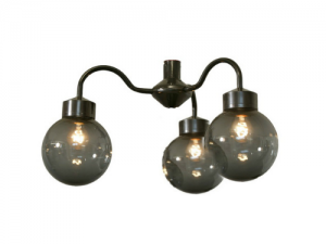 993HZ Hanglamp zwart met rook bol 200 mm Ø