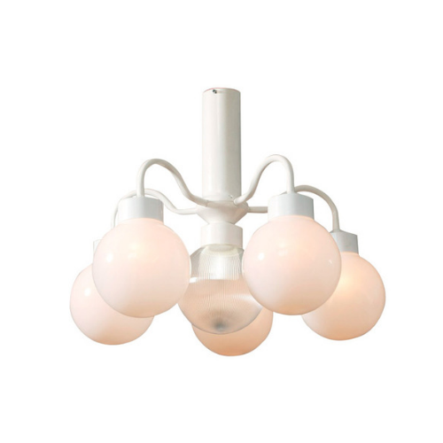 Noodverlichting hanglamp wit met witte bol 200 mm Ø
