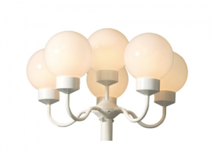 996C Combilamp wit met witte bol 200 mm Ø