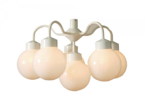 996H Hanglamp wit met witte bol 200 mm Ø