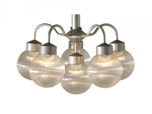 996HCH Hanglamp zilver met prisma helder bol 200 mm Ø