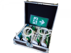 Transport box with escape lighting