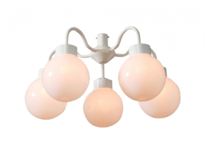 995H Hanglamp wit met witte bol 200 mm Ø