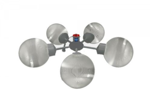 9905HCH Hanglamp zilver met prisma helder bol 200 mm Ø