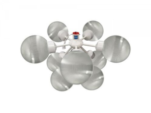 9910HH Hanging light white with globes prism clear 200 mm Ø